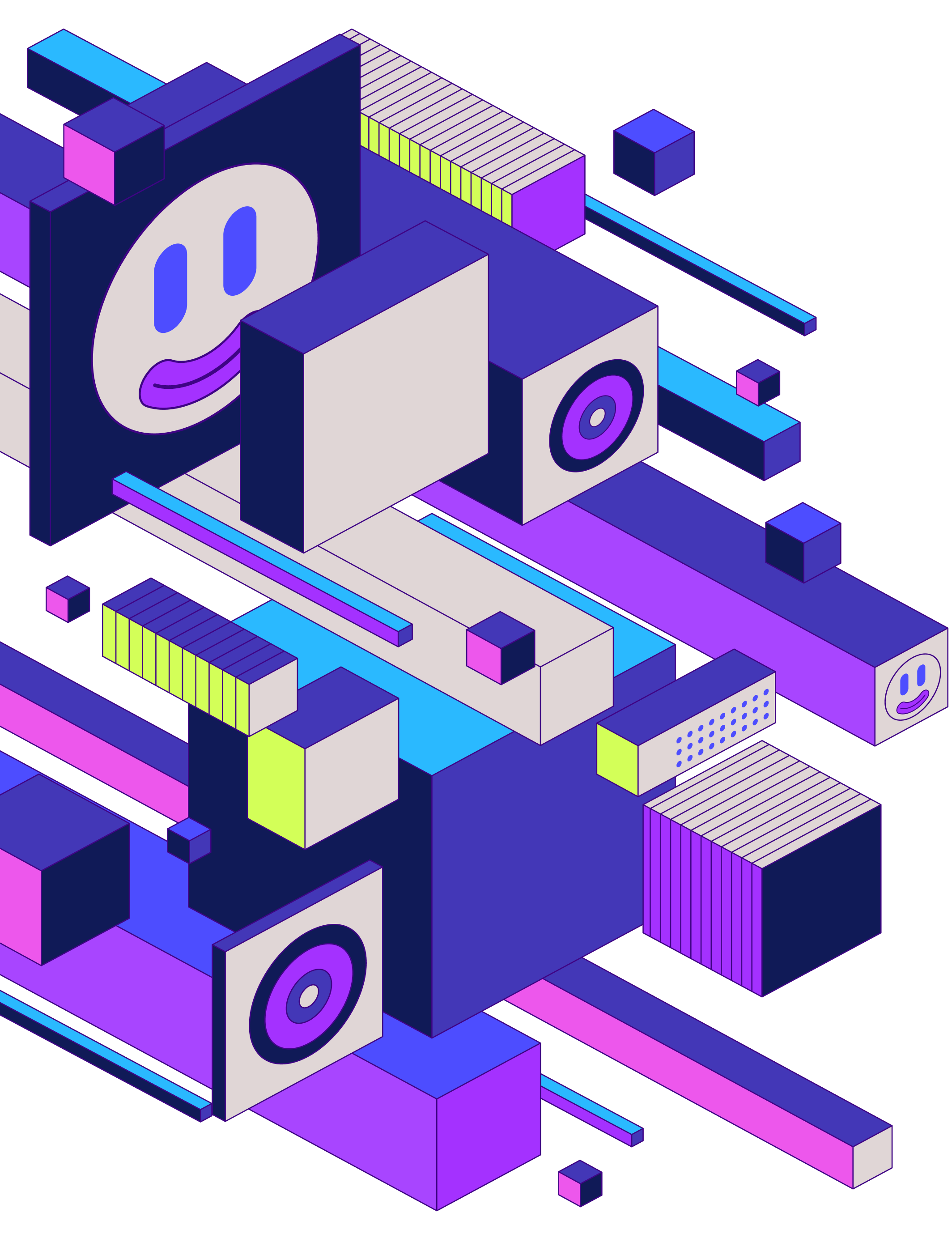 Ilustración isométrica diseña hackathon